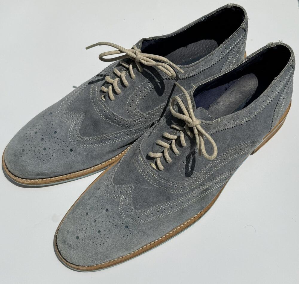 Giorgio Brutini Leather Suede Aqua Blue Dress Shoes - Size 11. Amazing Cond.